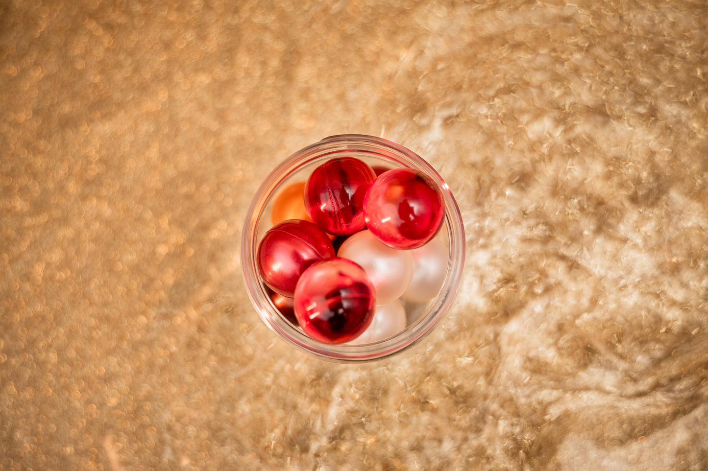 Pot de perles de bain