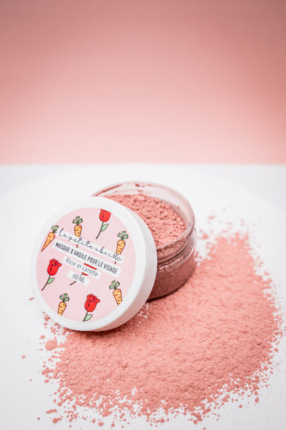 Masque visage rose et carotte